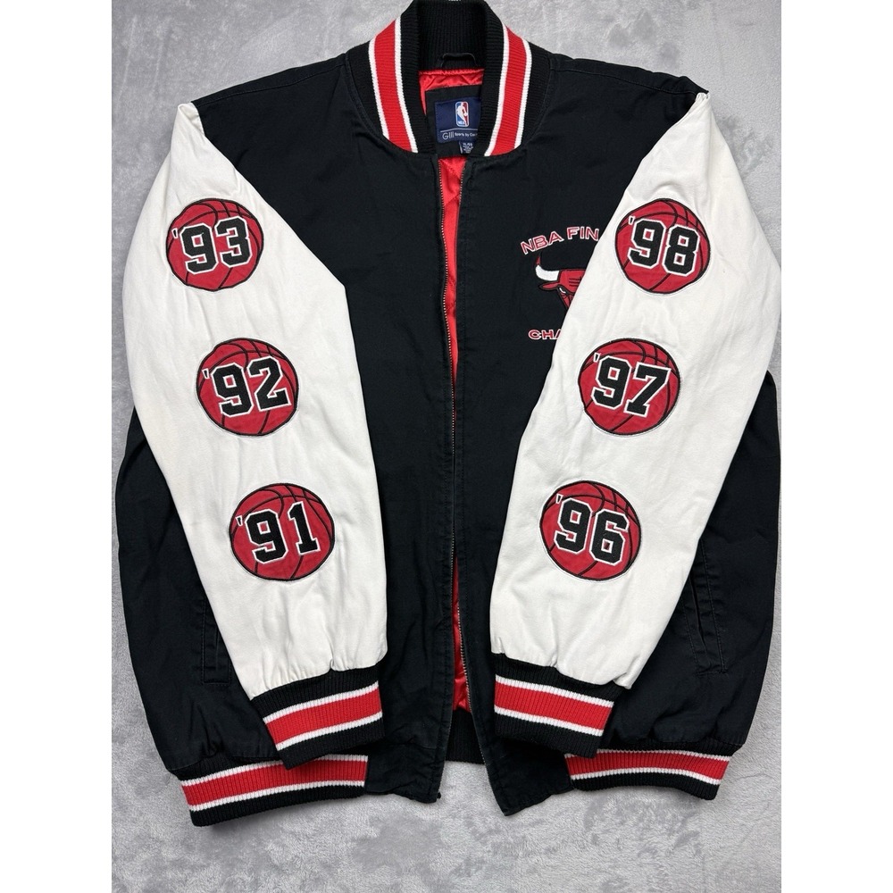 G-III Sports by Carl Banks NBA Chicago Bulls Finals Jacket XL Black White Red - Picture 3 of 9